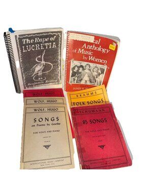 Lot of 7 Vintage Piano Lesson Voice Song Books 1948-2004 Schumann Brahms Wolf Et